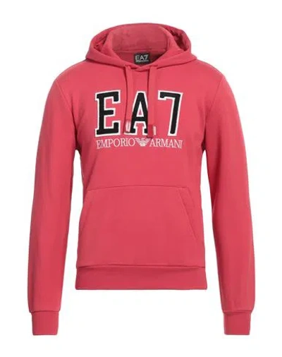Ea7 Man Sweatshirt Red Size 3xl Cotton, Polyester, Elastane