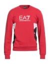 Ea7 Man Sweatshirt Red Size Xxl Cotton, Polyester, Elastane