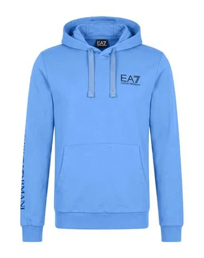 Ea7 Man Sweatshirt Sky Blue Size 3xl Cotton