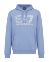 Ea7 Man Sweatshirt Sky Blue Size S Cotton, Elastane