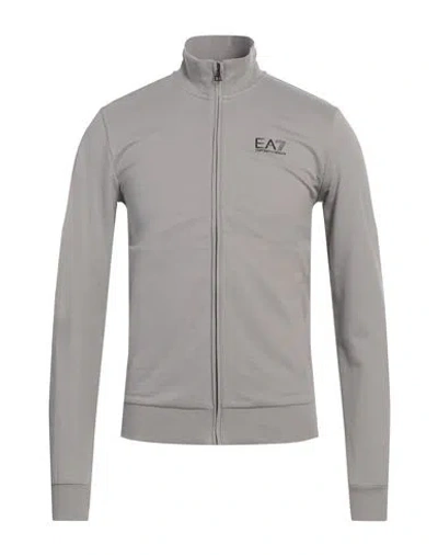 Ea7 Man Sweatshirt Taupe Size 3xl Cotton, Elastane In Grey
