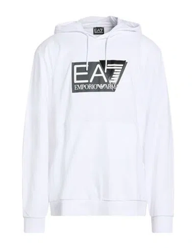 Ea7 Man Sweatshirt White Size 3xl Cotton