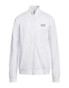 Ea7 Man Sweatshirt White Size 3xl Cotton, Elastane In White