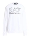 Ea7 Man Sweatshirt White Size 3xl Cotton, Elastane