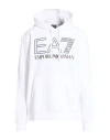 Ea7 Man Sweatshirt White Size 3xl Cotton, Elastane