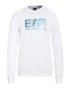 Ea7 Man Sweatshirt White Size 3xl Cotton, Elastane