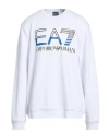 Ea7 Man Sweatshirt White Size 3xl Cotton, Polyester