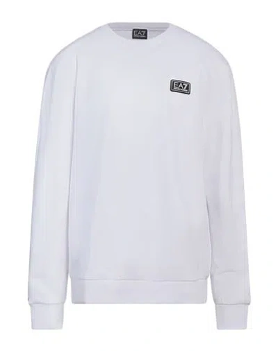 Ea7 Man Sweatshirt White Size 3xl Cotton, Polyester, Elastane
