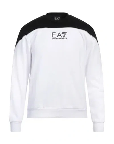 Ea7 Man Sweatshirt White Size Xs Cotton, Polyester, Elastane