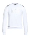 Ea7 Man Sweatshirt White Size 3xl Cotton, Polyester, Elastane In White