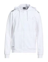 Ea7 Man Sweatshirt White Size 3xl Cotton, Polyester, Elastane In White
