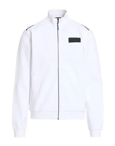Ea7 Man Sweatshirt White Size 3xl Polyester, Cotton