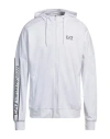 Ea7 Man Sweatshirt White Size Xl Cotton, Elastane In White