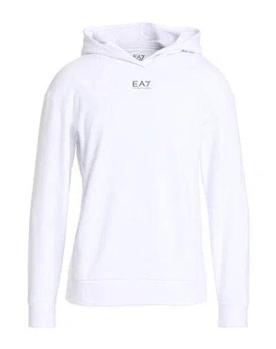 Ea7 Man Sweatshirt White Size L Polyester, Cotton