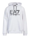 Ea7 Man Sweatshirt White Size L Polyester, Cotton, Elastane