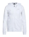 Ea7 Man Sweatshirt White Size Xl Cotton