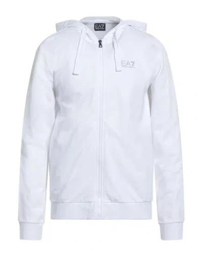 Ea7 Man Sweatshirt White Size Xl Cotton