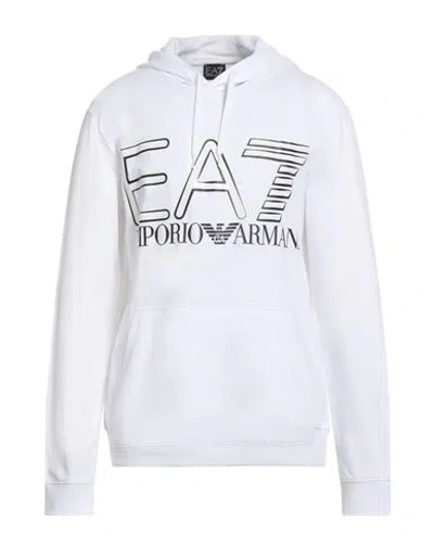 Ea7 Man Sweatshirt White Size Xl Cotton