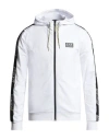Ea7 Man Sweatshirt White Size Xl Cotton, Elastane, Polyamide, Polyester In White