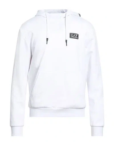 Ea7 Man Sweatshirt White Size Xl Cotton, Polyester