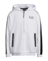 Ea7 Man Sweatshirt White Size Xl Cotton, Polyester, Elastane