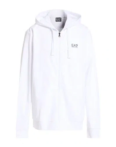 Ea7 Man Sweatshirt White Size Xxl Cotton