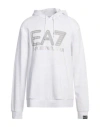 Ea7 Man Sweatshirt White Size Xxl Cotton, Elastane