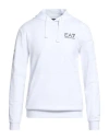 Ea7 Man Sweatshirt White Size Xxl Cotton, Elastane In White