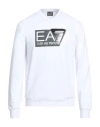 Ea7 Man Sweatshirt White Size Xxl Cotton, Elastane In White