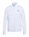 Ea7 Man Sweatshirt White Size Xxl Cotton, Elastane In Multi