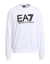 Ea7 Man Sweatshirt White Size Xxl Cotton, Elastane