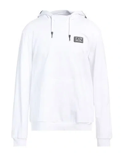 Ea7 Man Sweatshirt White Size Xl Cotton, Elastane, Polyamide