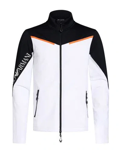 Ea7 Man Sweatshirt White Size Xxl Polyester, Elastane