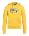 Ea7 Man Sweatshirt Yellow Size M Cotton, Polyester, Elastane