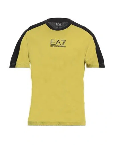 Ea7 Man T-shirt Acid Green Size Xl Cotton