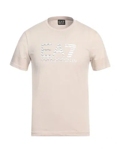 Ea7 Man T-shirt Beige Size 3xl Cotton