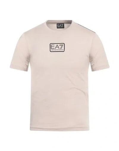 Ea7 Man T-shirt Beige Size 3xl Cotton