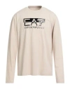 Ea7 Man T-shirt Beige Size 3xl Cotton, Elastane In Gold