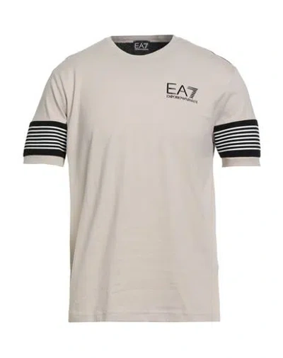 Ea7 Man T-shirt Beige Size 3xl Cotton In Gray