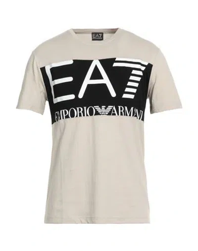Ea7 Man T-shirt Beige Size Xxl Cotton In Beige