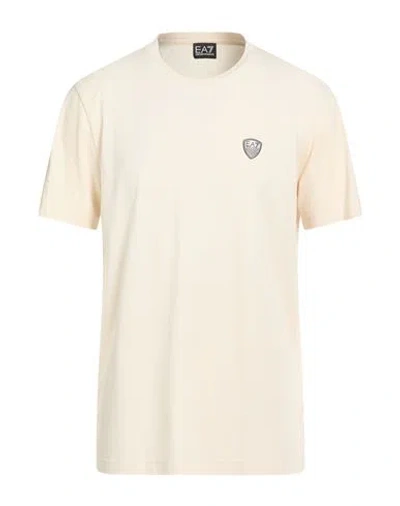 Ea7 Man T-shirt Beige Size Xxl Viscose, Polyamide, Elastane In Neutral