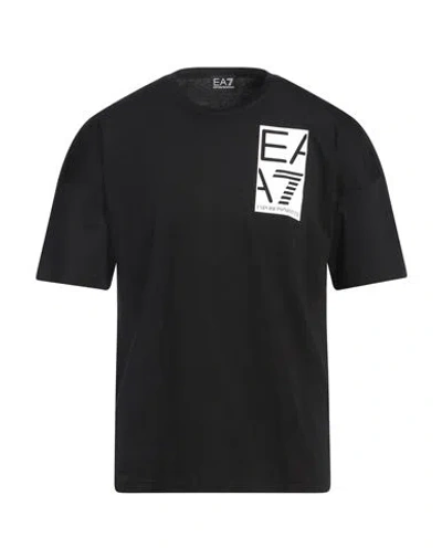 Ea7 Man T-shirt Black Size 3xl Cotton In Black