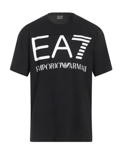 Ea7 Man T-shirt Black Size 3xl Cotton In Black