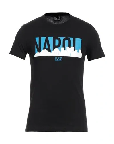 Ea7 Man T-shirt Black Size Xxl Cotton