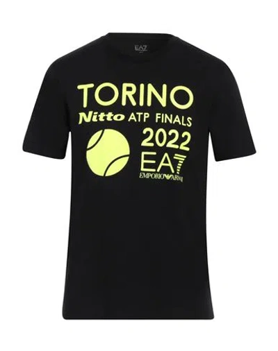 Ea7 Man T-shirt Black Size L Cotton, Elastane