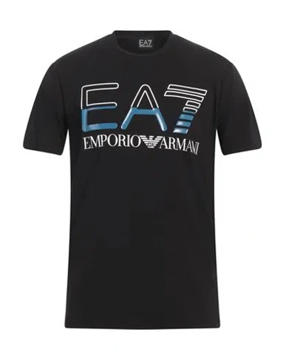 Ea7 Man T-shirt Black Size 3xl Cotton, Elastane