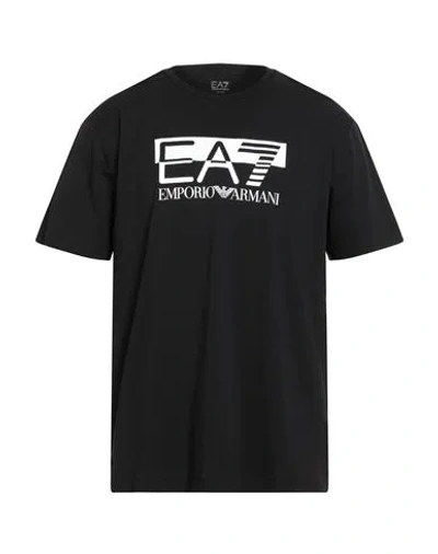 Ea7 Man T-shirt Black Size 3xl Cotton, Elastane