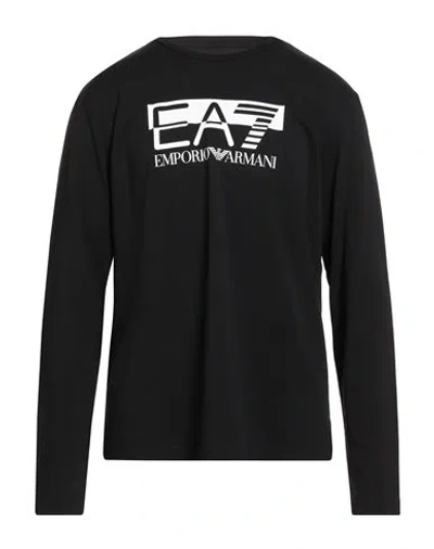 Ea7 Man T-shirt Black Size 3xl Cotton, Elastane