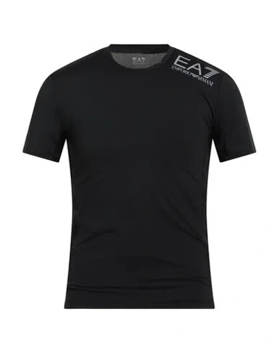 Ea7 Man T-shirt Black Size 3xl Polyester, Elastane