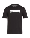 Ea7 Man T-shirt Black Size L Cotton In Black